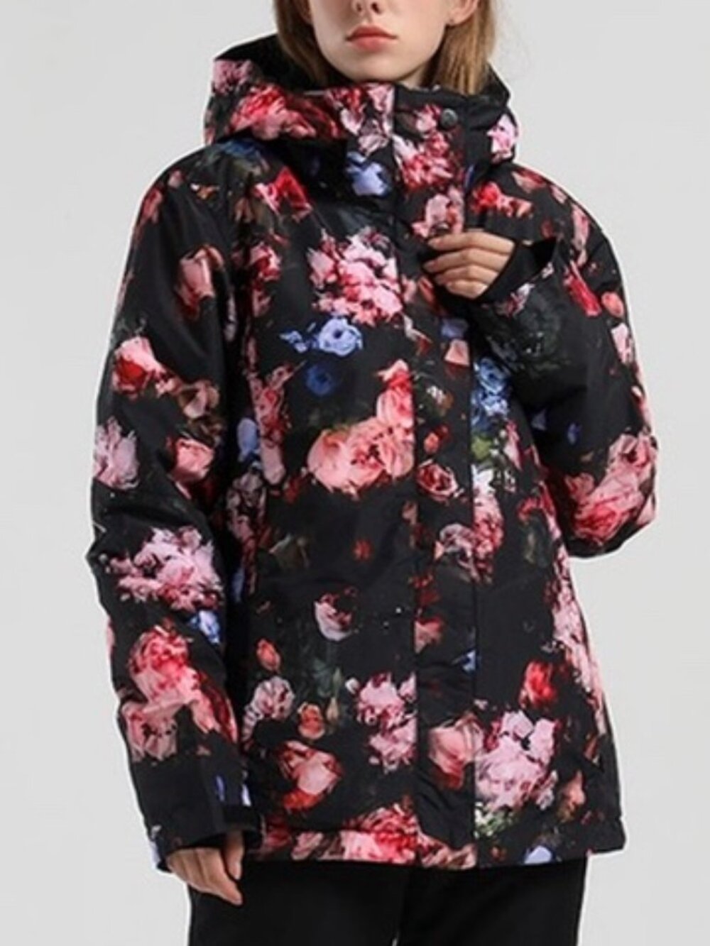 SMN Snow Jacket Floral and Black Size Medium